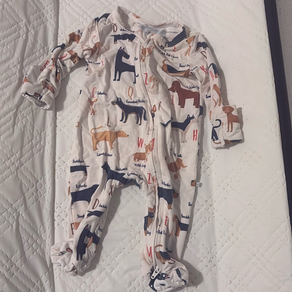 Caden Lane ABC Paw-ty Zipper Footie